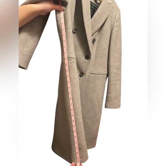 Manteco - Italian Women's Double-Breasted Wool Blend Coat - Picture 4 of 10